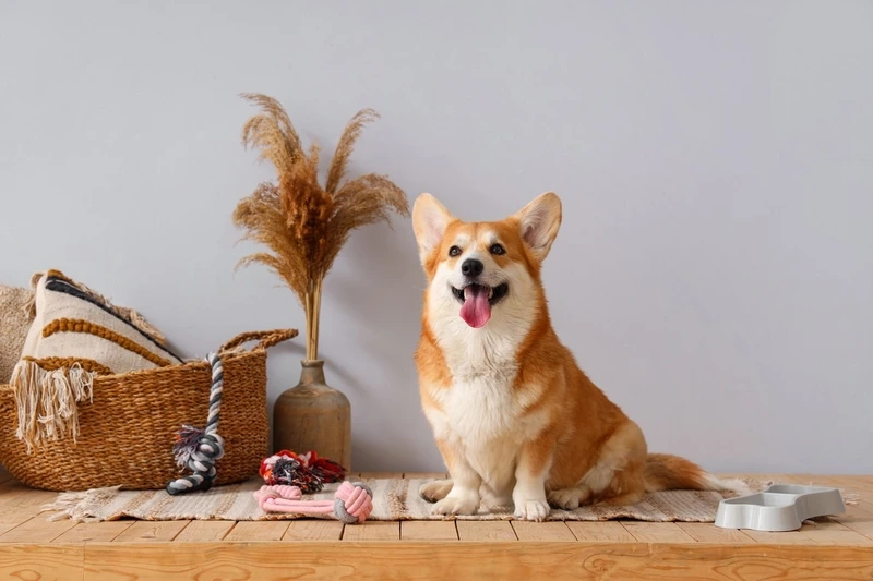 Bé nhỏ siêu cưng là chó Corgi con cute