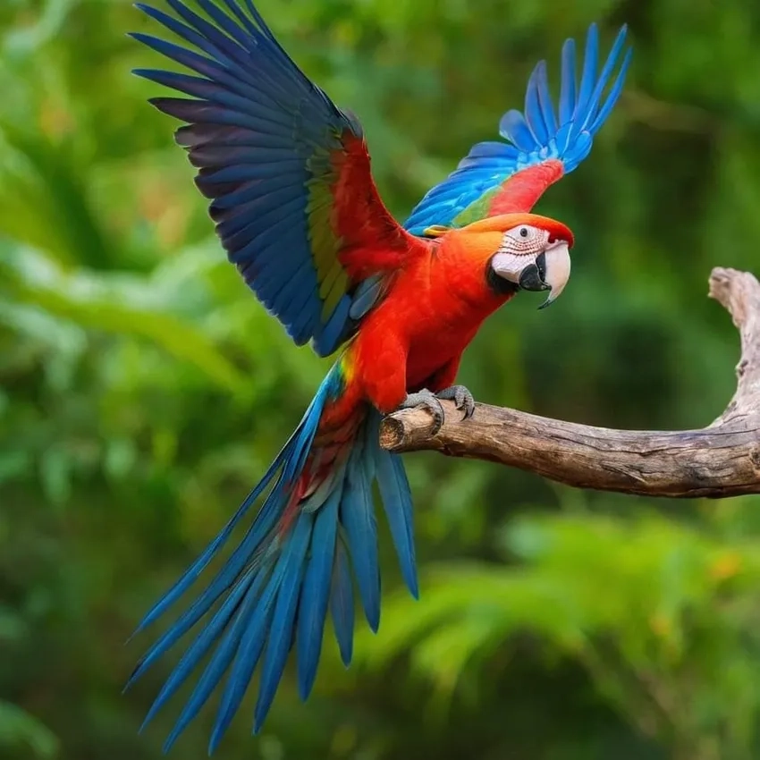 Ngắm chi tiết sống động trong ảnh Vẹt Macaw phóng to